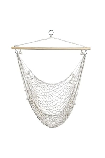 Welora Hanging Macrame Swing Chair, Ø100x120cm, Beige