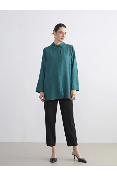 LC Waikiki Green Patterned Women's Shirt Tunic