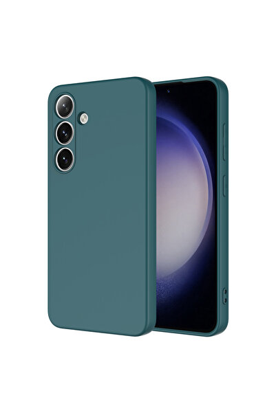Samsung Galaxy S25 Compatible Velvet Inside Dark Green Launch Silicone Case