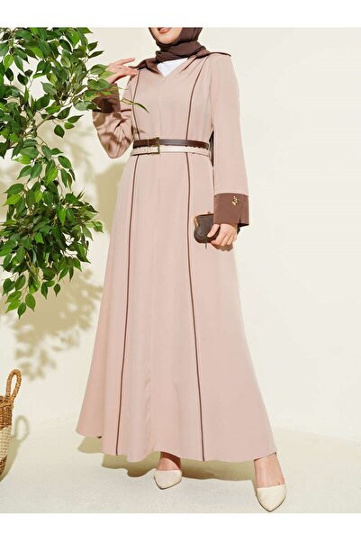 Burcia Double Belted Dress with Hidden Front Zipper