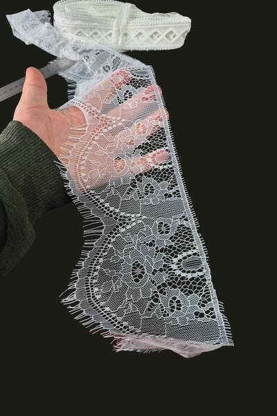 DUAYEN sakallı dantel şahin desen 3 metrelik parça 1 adet