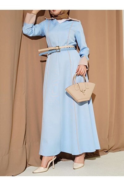 Burcia Double Belted Dress with Hidden Front Zipper