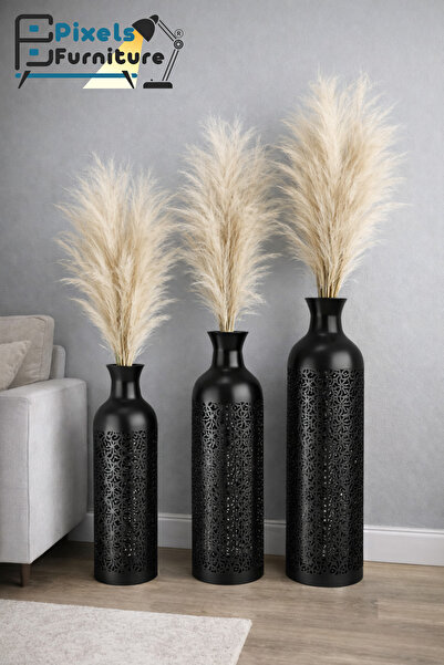 PixelsFurniture 3-piece vase set, luxury metal vases from Pixel Furniture, de...