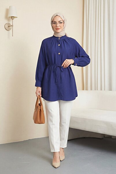 Modamorfo Πουκάμισο με διακοσμητικά κουμπιά, μανίκια ρεγκλάν, κορδόνια και σχ...