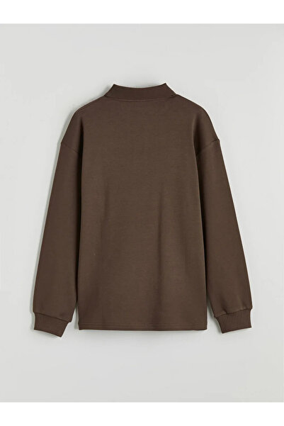 LC Waikiki Brown Polo Collar Printed Boys' T-Shirt