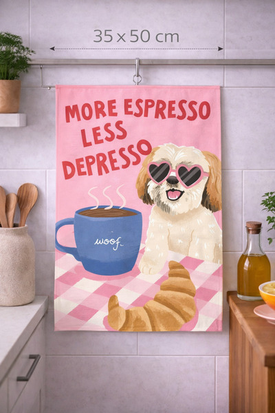 Piloji Modern Dog Kitchen Decoration Towel 35X50 - Vibrant Print Special Styl...
