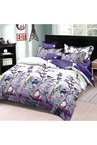 Patul Fine Cotton Linen, Sulphur, Double Bed, 2 Persons, 6 Pieces