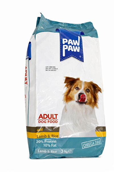 Kum Dünyası 🐾 PAW PAW Adult Dog Food – Lamb & Rice (3 kg)