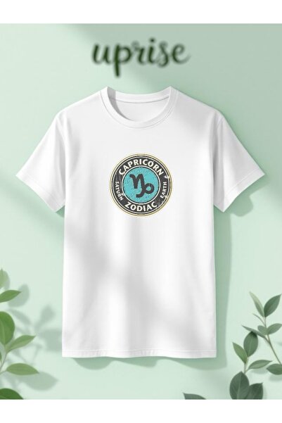 Vordevia تي شيرت قطني كبير الحجم مطبوع عليه برج الجدي من الأبراج الفلكية