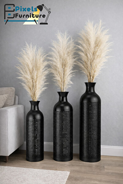 PixelsFurniture 3-piece vase set, luxury metal vases from Pixel Furniture, de...