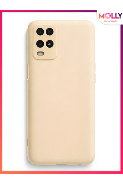 Molly Beige Liquid Inside Velvet Matte Silicone Case for Oppo A54