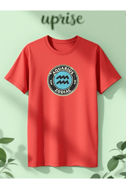 Vordevia Aquarius Zodiac Astrology Zodiac Printed Cotton Oversize T-Shirt