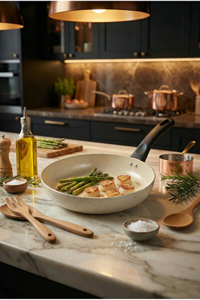 Mirolex Ivory Granite Non-Stick Fry Pan 30 cm | Aluminum, Induction & Gas Com...