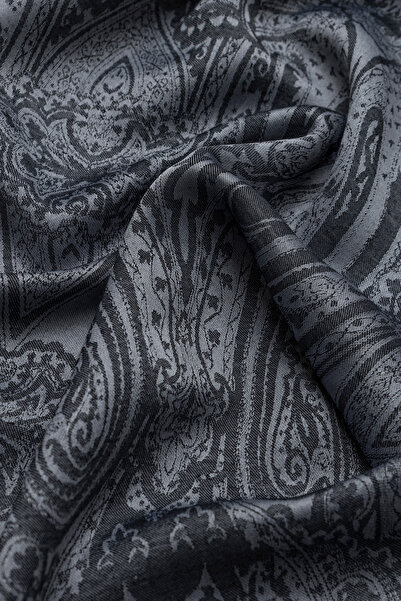 praye Ethnic Patterned Shawl Gray