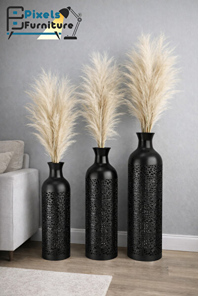 PixelsFurniture 3-piece vase set, luxury metal vases from Pixel Furniture, de...
