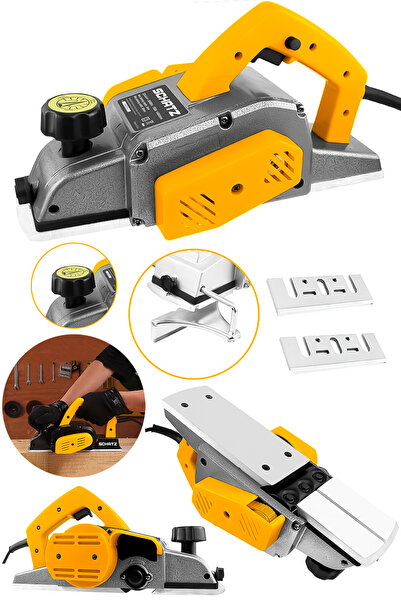 Schatz 800W Sjs Metal Şanzıman Bakır Sargı Motor Çift Bıçaklı Planya Rende Ma...