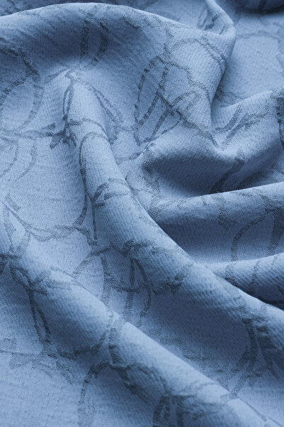 praye Ring Patterned Shawl Blue