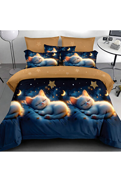 Patul Fine Cotton Linen, Sulphur, Double Bed, 2 Persons, 6 Pieces