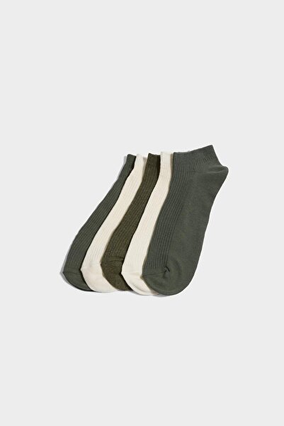 DeFacto Men's 5-Pack Cotton Sneaker Socks G2061Axns