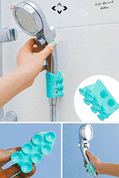 LİGROUND Vantuzlu Duş Başlığı Tutucu Silikon Askı Aparatı Ayarlanabilir Duş A...