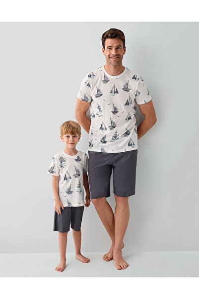 Arnetta Father-Son Cotton Short Sleeve Bermuda Pajama Set (Sizes Sold Separat...