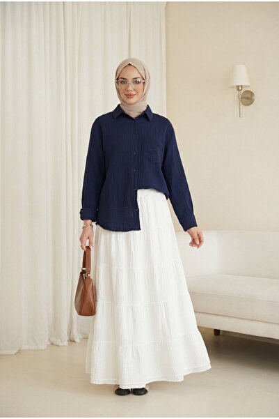 HİJABAYA Πουκάμισο μουσελίνας με ένα τσέπη και κουμπιά