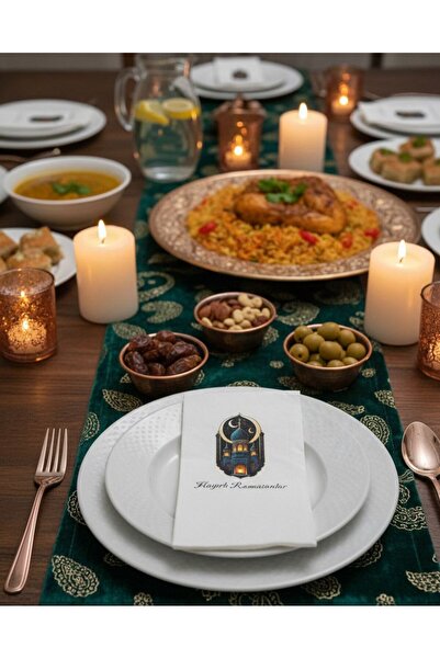AGG Reklam مناديل تقديم مطبوعة بتصميم رمضان المبارك - موديل 2 16 قطعة