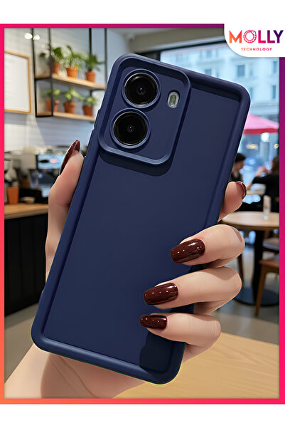 Molly Prussian Blue Edges Thick Pan Silicone Case for Poco X7 Pro