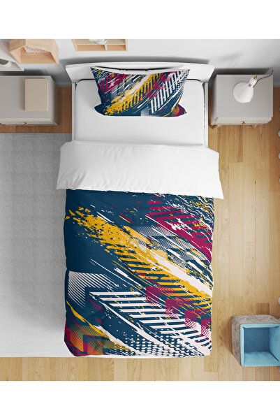 Home Σετ υπνοδωματίων με μονόχρωμο σχέδιο αθλητικών ρίγες, τρισδιάστατο ψηφια...