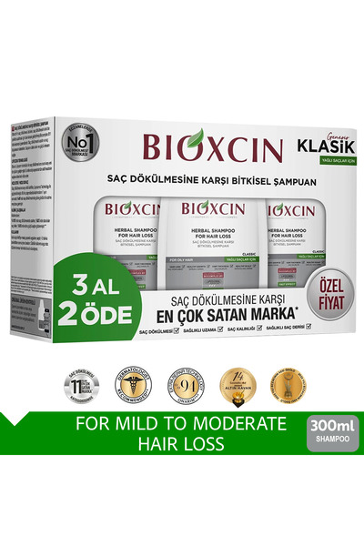 Bioxcin Genesis Shampoo for Oily Hair 3x300 ml Advantage Pack – Against Hair ...