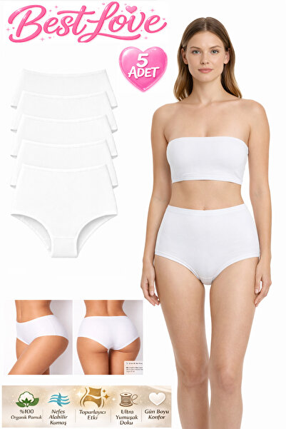 BEST LOVE Women's Panties, Women's 100% Cotton Pack High Waist Bato Panties, ...