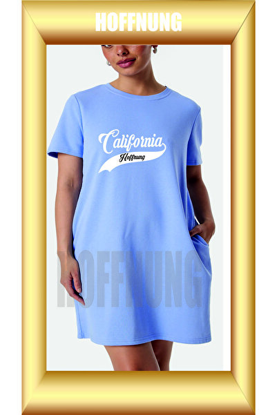 HOFFNUNG Unisex Short Sleeve Round Neck California Hoffning Printed Solid Col...