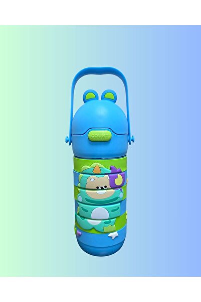 Mtutu Kids Rotating Puzzle Stainless Steel Thermos Water Bottle with Straw & ...