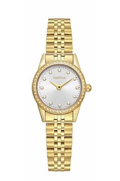 GC ساعة نسائية من BROSHA ذهبية اللون مع فصوص كريستالية