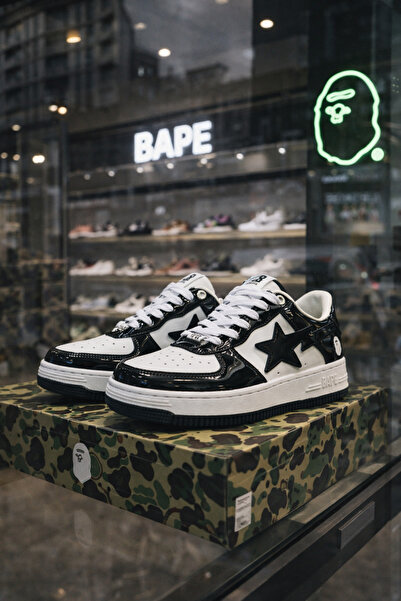 DİAMOND OUTLET Unisex Negru Alb sneakerși – Pantofi sport casual, stil strada...