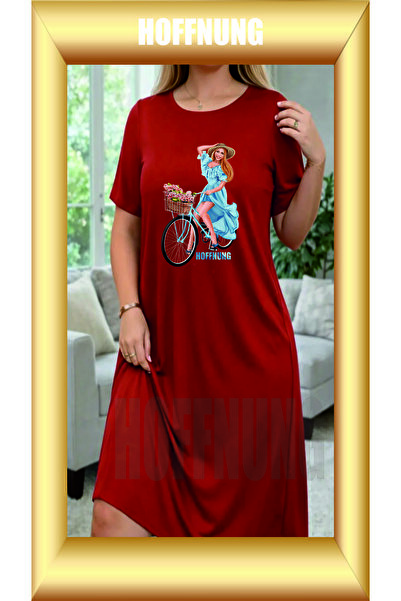 HOFFNUNG Unisex Short Sleeve Round Neck Bicycle Flowe Printed Solid Color Lon...