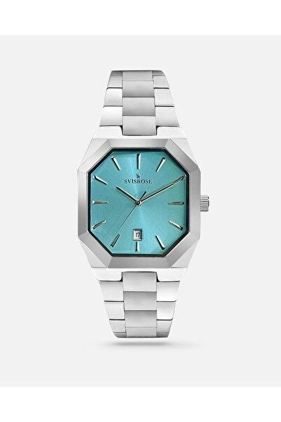 svisrose Men's steel watch in dark silver