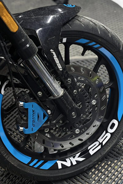 Banxtre CFMOTO NK250 için Mavi Renk Kalın Kesikli NK250 Yazılı 16 Parça Jant ...