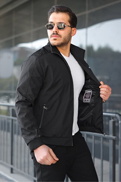 Bermuda Giyim Men's Black Water Repellent Seasonal Coat & Jacket