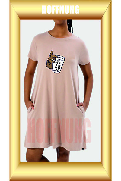 HOFFNUNG Unisex Short Sleeve Round Neck Bardak Printed Solid Color Long Tshirt