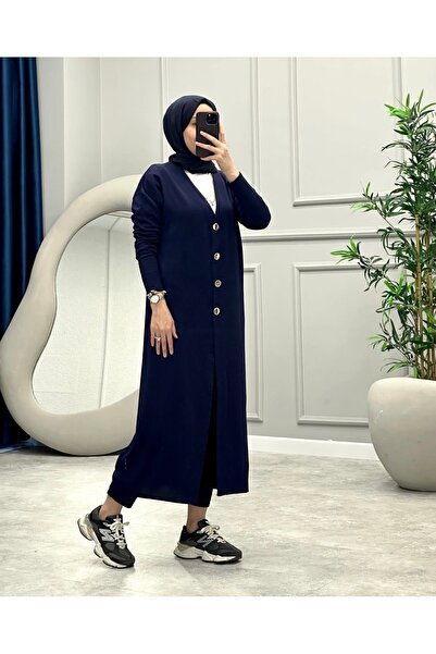 luazul Mercerized Long Cardigan