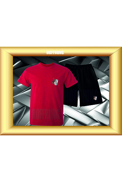 HOFFNUNG Unisex Casual Short Sleeve Set with Bardak Print Outdoor Spring/Summ...