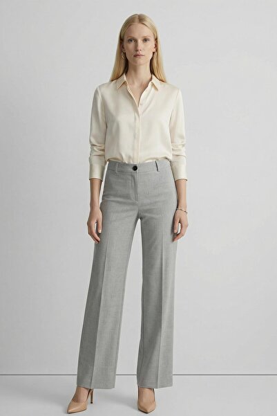 Rays 8450A Buttoned Wide Leg Trousers Gray