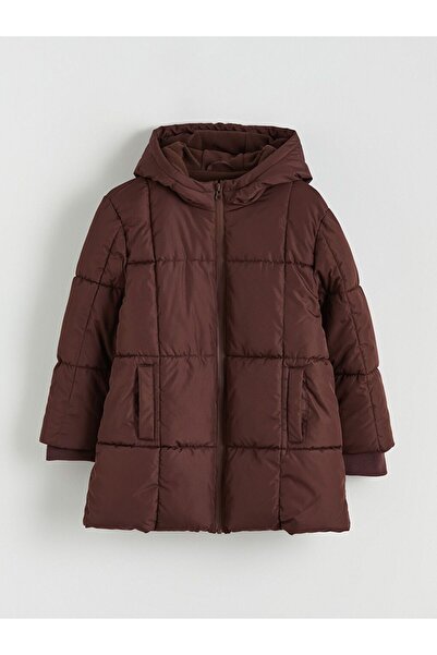 LC Waikiki Lcw Kids Brown Hooded Girl's Puffer Coat