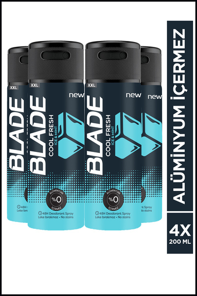 Blade Cool Fresh Erkek Alüminyumsuz Deodorant 4x200 Ml