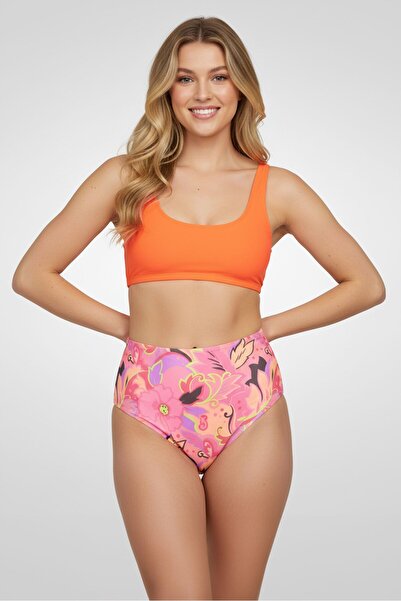 ASOS Design Women Floral High Waist Bikini Bottom, Multicolor