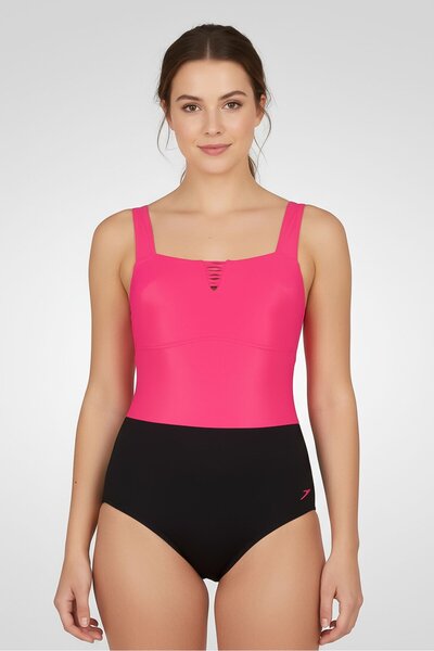 SPEEDO Women Two Tone One Piece Swimwear, Multicolor