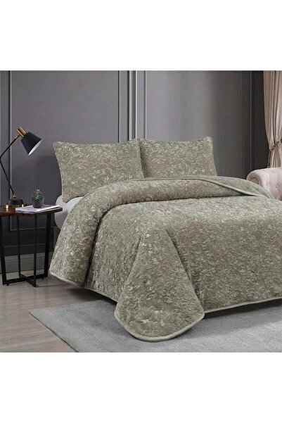 ALTINPAMUK Pătură moale dublă 220 x 240 kaki cu husă de pernă ca cadou