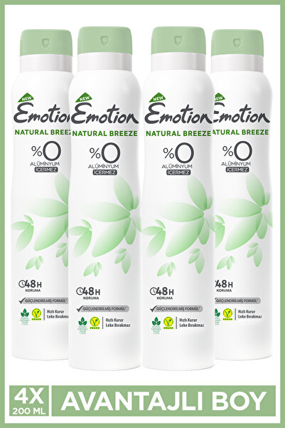 Emotion Natural Breeze Kadın Alüminyumsuz Vegan Deodorant 4x200 Ml