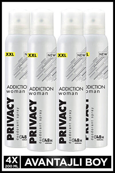 Privacy Addiction Woman Kadın Alüminyumsuz Vegan Deodorant 4x200 Ml